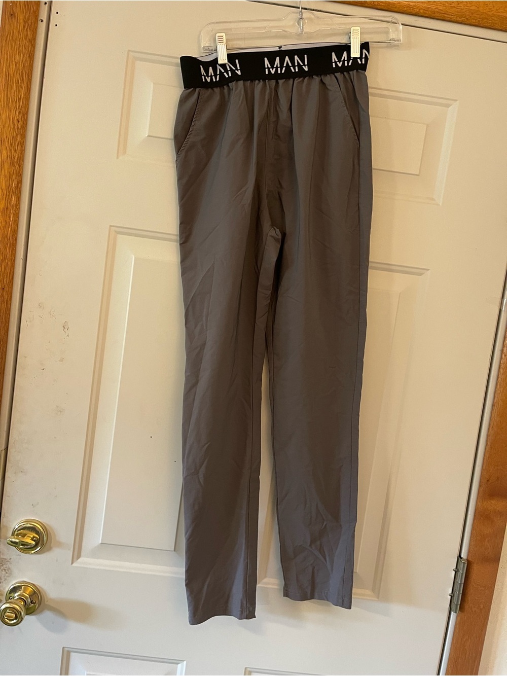 Boohoo Man branded elastic waistband track Pants Small Fitness Gym Workout